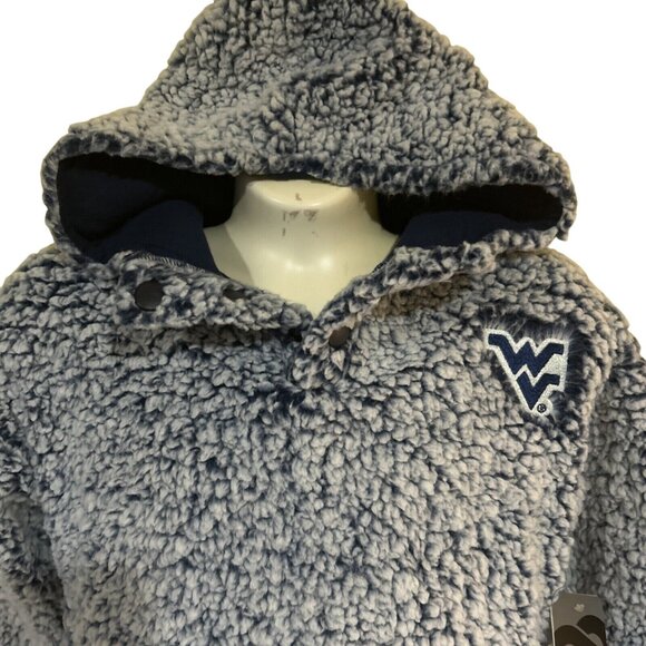 West Virginia Mountaineers Colosseum Navy Teddy LS Pullover Girls M New - Picture 2 of 6
